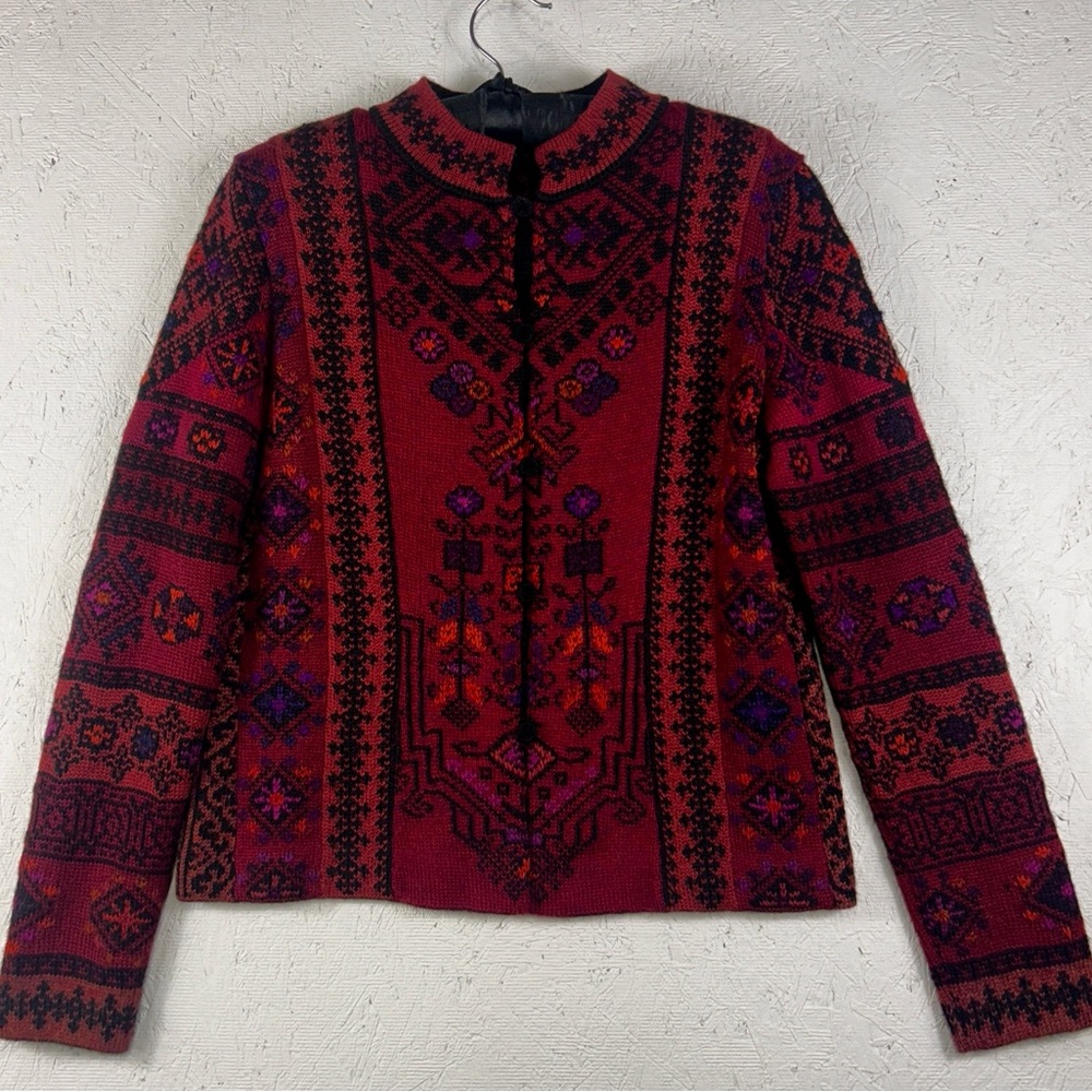 Dakota Cardigan 100% Alpaca Hand Loomed in Bolivia Women’s Size S Button Closure - Picture 5 of 10